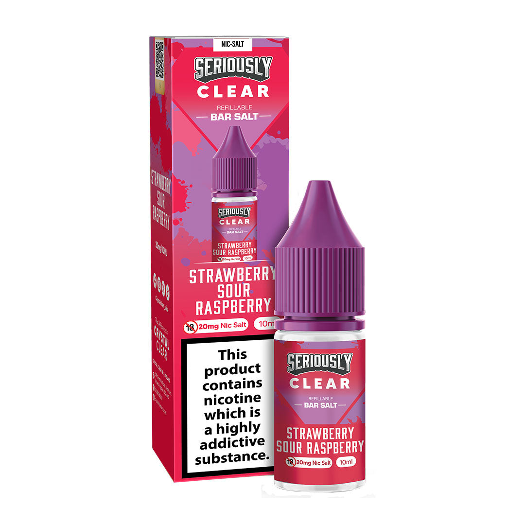 Strawberry Sour Raspberry Doozy Seriously Crystal Clear 10ml Nic Salts E Liquid