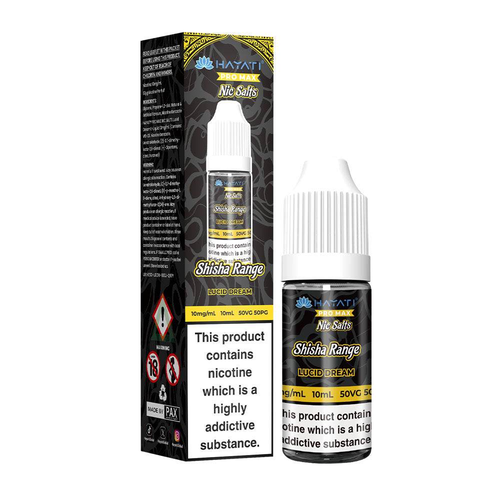 Lucid Dream Hayati Pro Max Shisha Range 10ml Nic Salts E Liquid