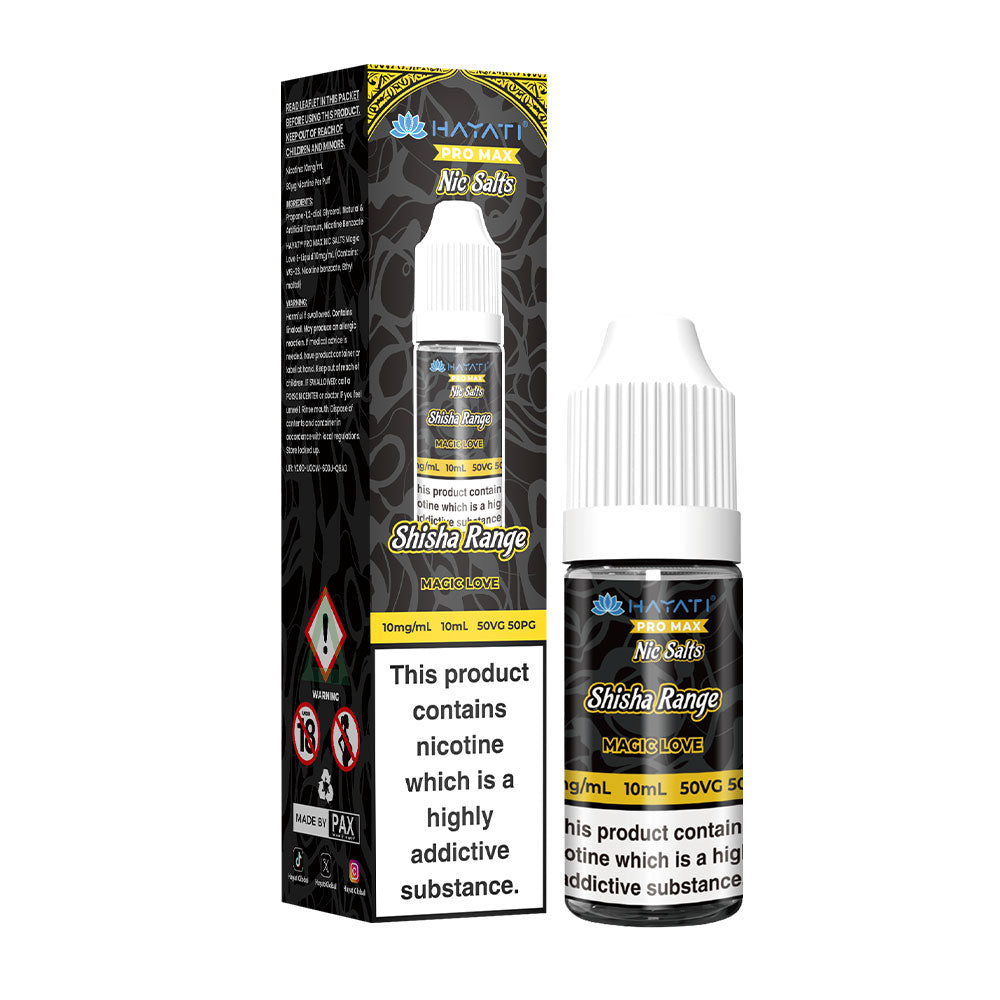 Magic Love Hayati Pro Max Shisha Range 10ml Nic Salts E Liquid