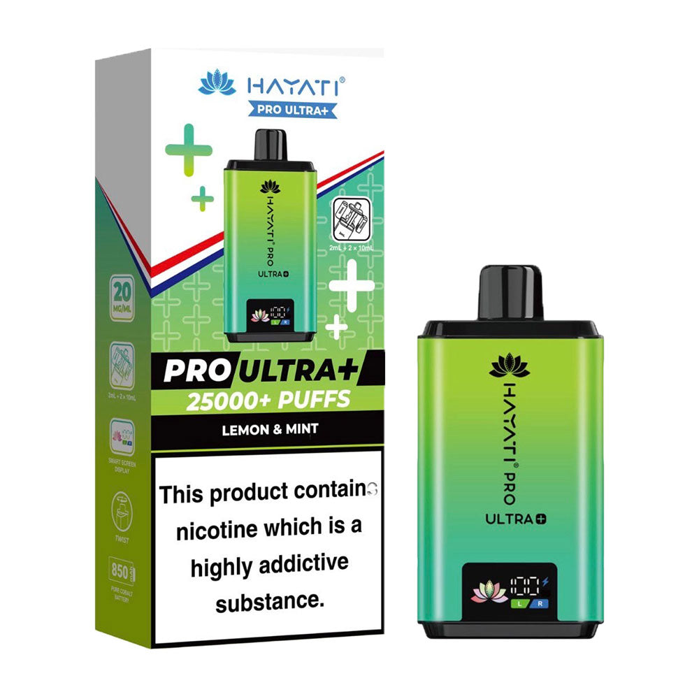 Hayati Pro Ultra+ 25K Prefilled Vape Kit - Lemon & Mint
