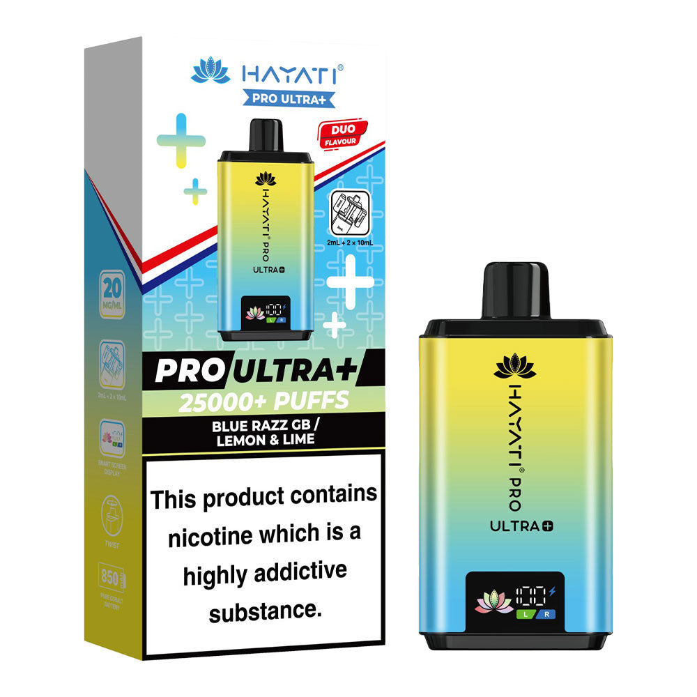 Hayati Pro Ultra+ 25K Prefilled Vape Kit - Blue Razz GB / Lemon & Lime